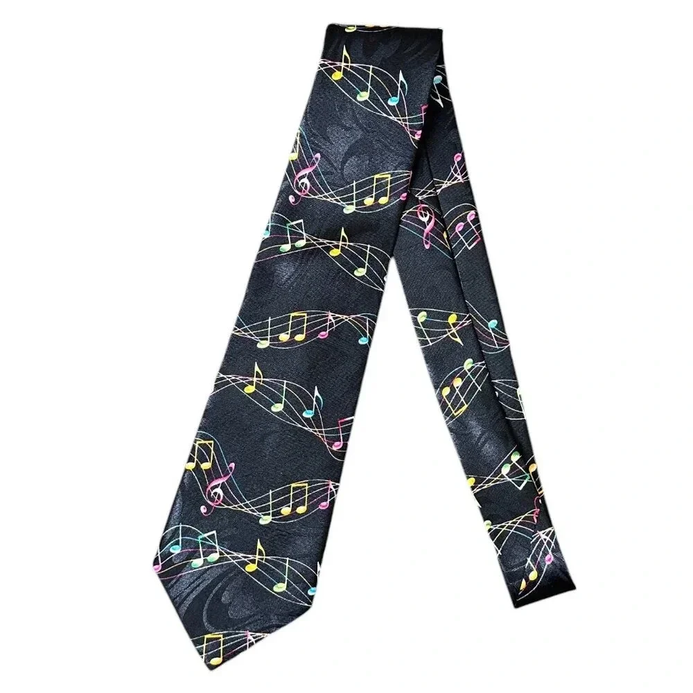 STEVEN HARRIS Handmade Rainbow Music Notes Novelty Tie